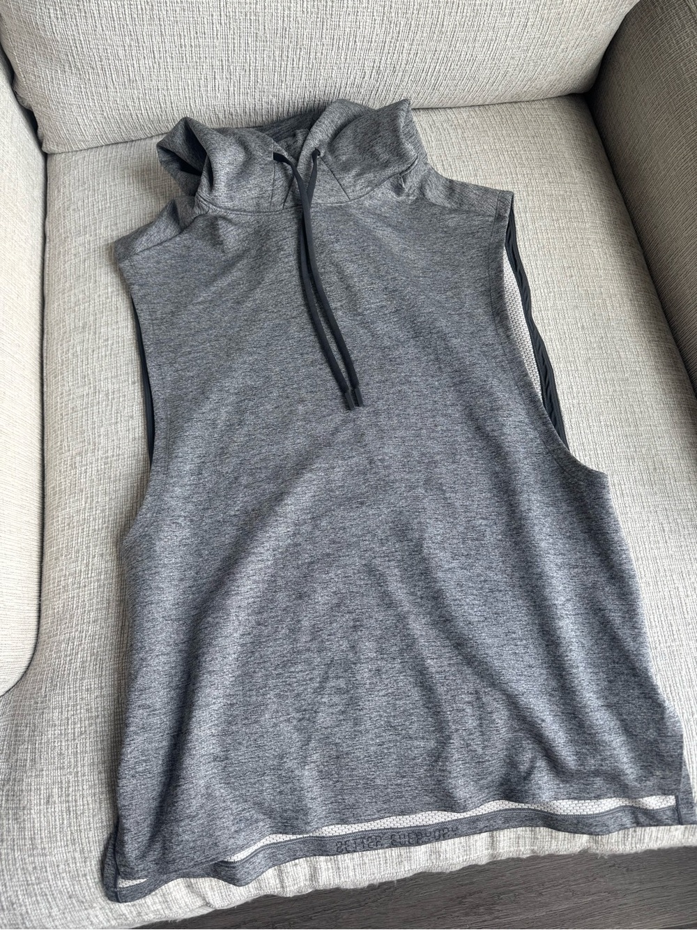 lululemon athletica Heather Gray Sleeveless Hooded Tank S/M